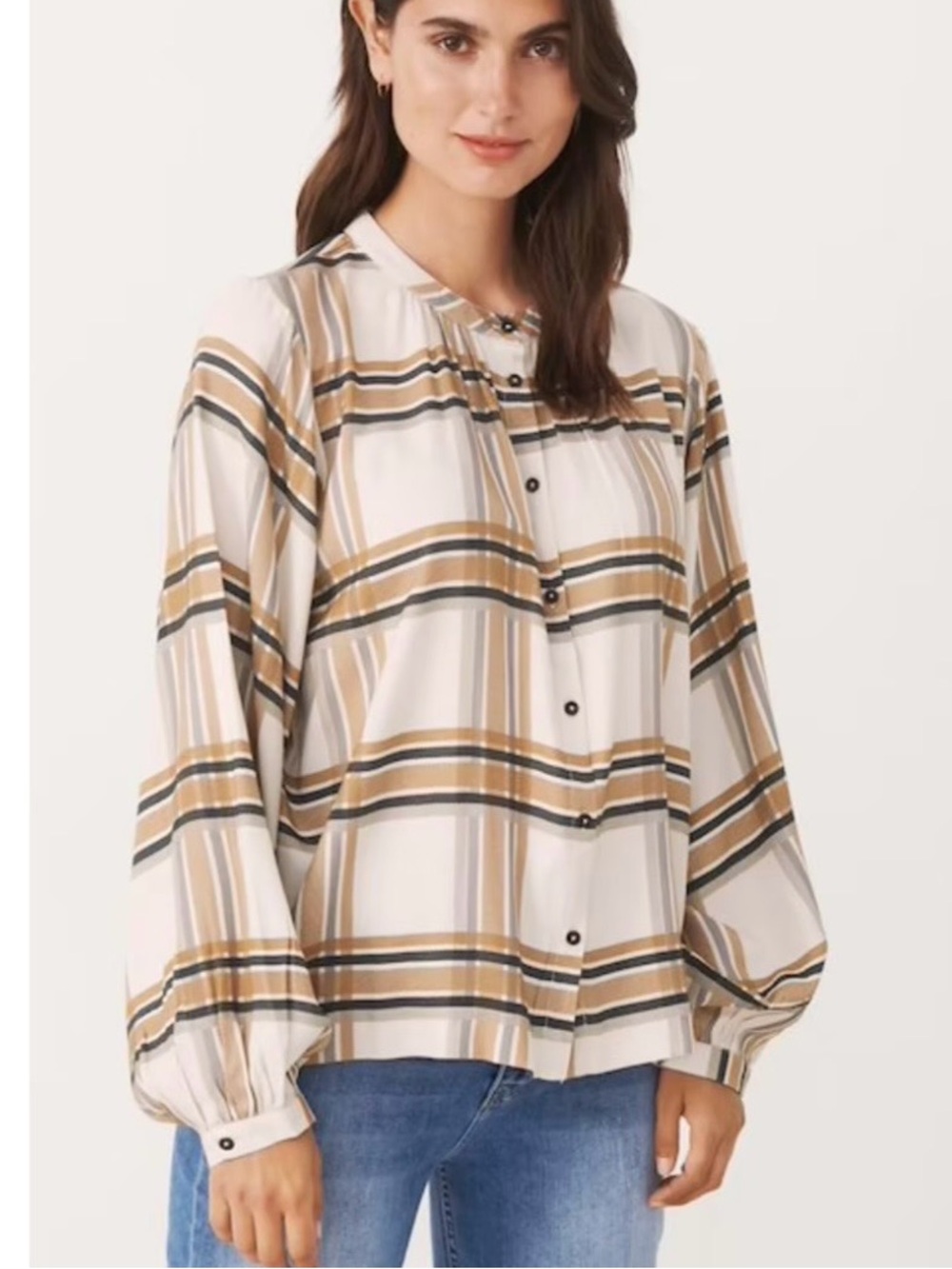Part Two Copenhagen Kata Button Down Shirt Flannel Plaid Top 40 Medium Large M/L